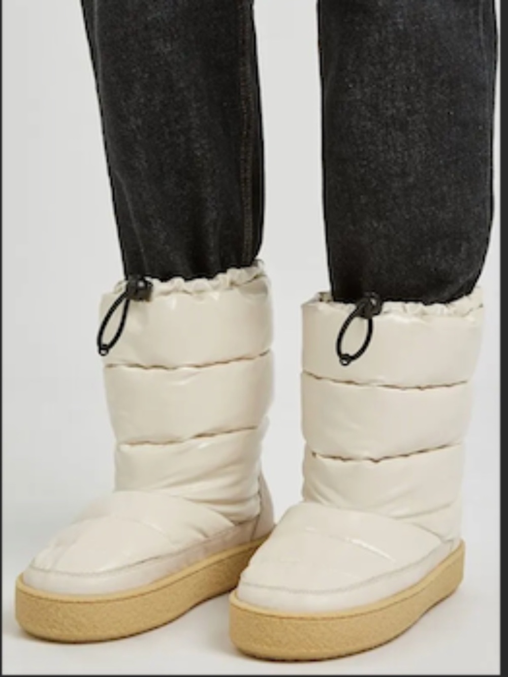 ISABEL MARANT  Zerik Cream Quilted Snow Boots